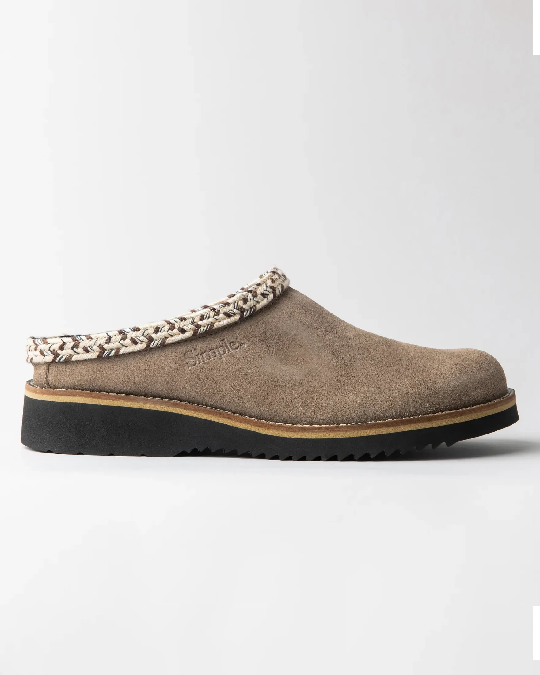 Womens Original Suede Clog in Taupe