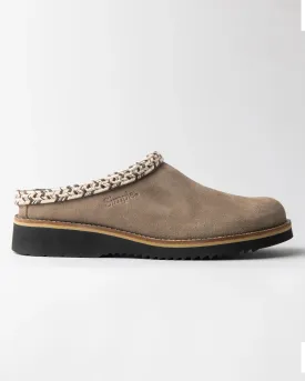Womens Original Suede Clog in Taupe