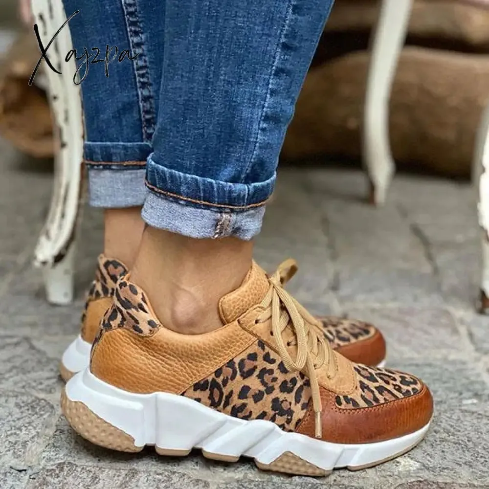 Xajzpa - Women's Casual Leopard Sneakers Casual Running Sneakers