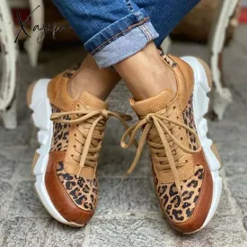 Xajzpa - Women's Casual Leopard Sneakers Casual Running Sneakers