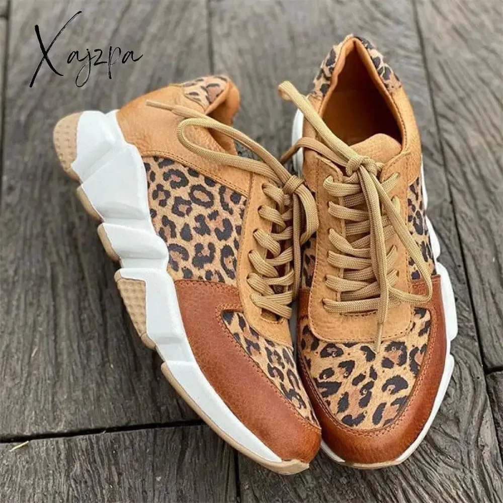 Xajzpa - Women's Casual Leopard Sneakers Casual Running Sneakers